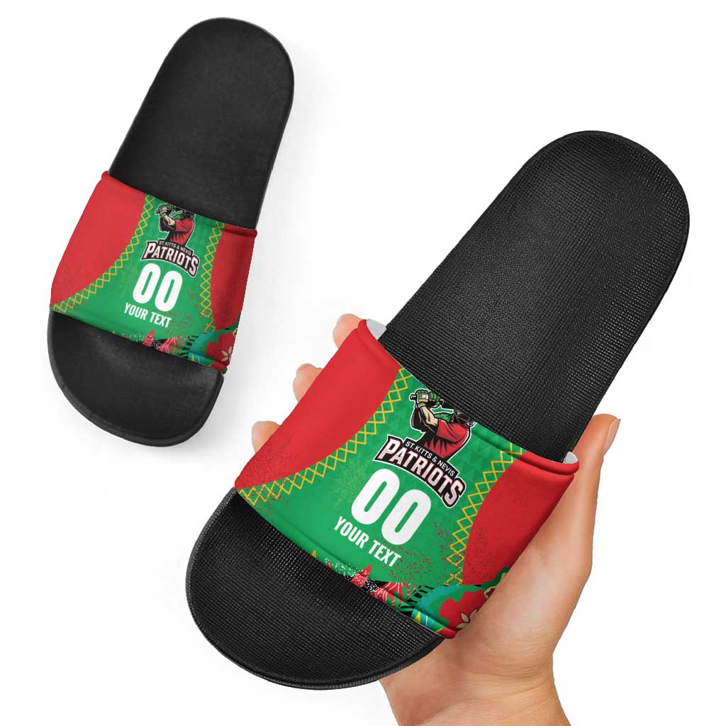 Custom Caribbean Cricket St Kitts and Nevis Slide Sandals Two Islands One Fire Patriots Crown 2025 - Green LT9