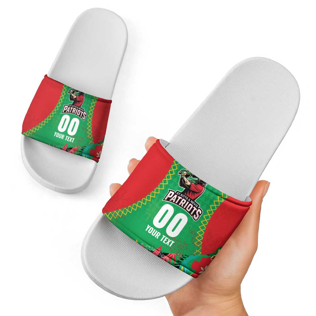 Custom Caribbean Cricket St Kitts and Nevis Slide Sandals Two Islands One Fire Patriots Crown 2025 - Green LT9