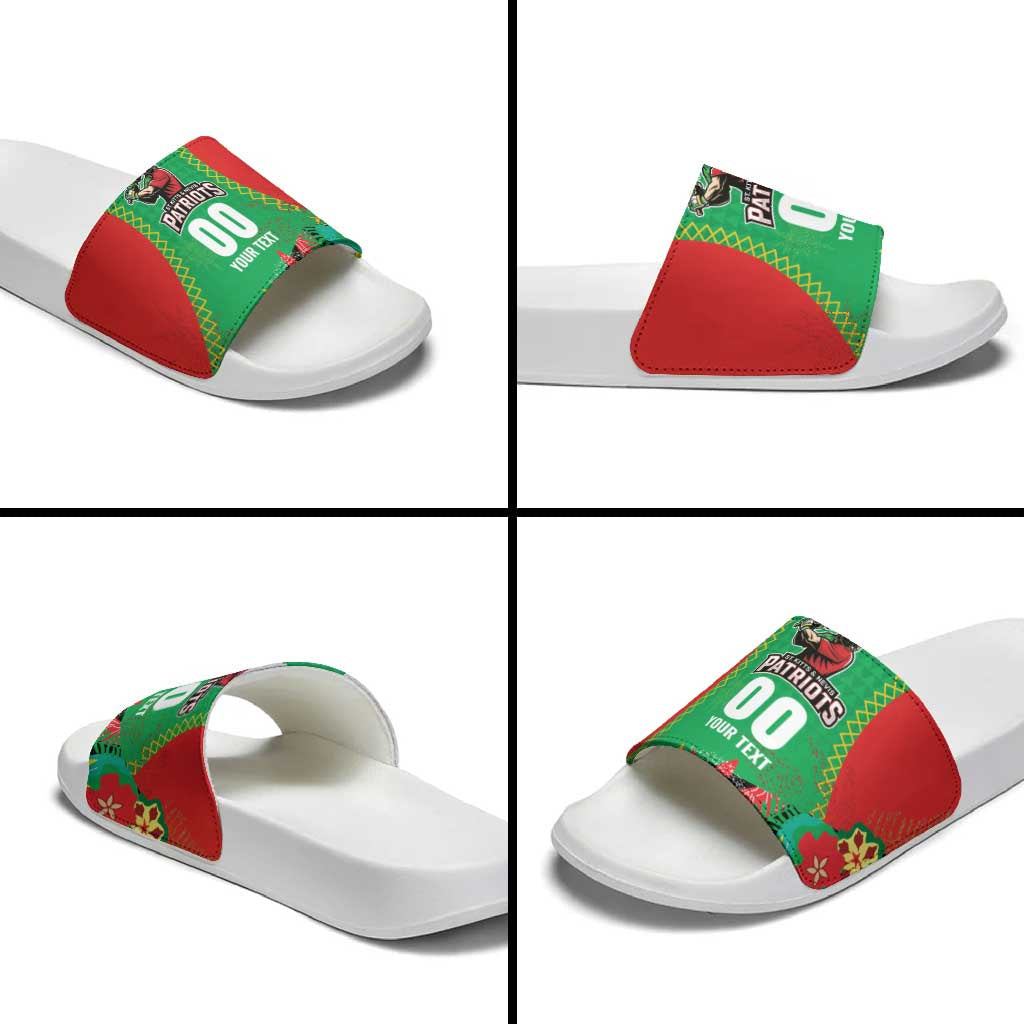 Custom Caribbean Cricket St Kitts and Nevis Slide Sandals Two Islands One Fire Patriots Crown 2025 - Green LT9