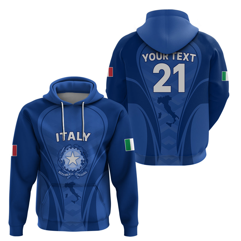 Custom Italy Rugby Hoodie World Cup 2023 Go Gli Azzurri Sporty Style LT9