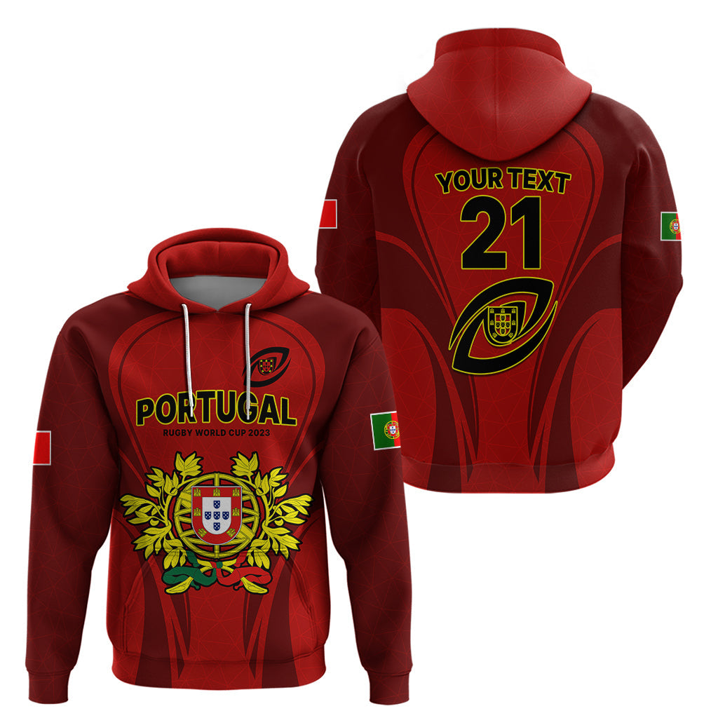 Custom Portugal Rugby Hoodie The Wolves World Cup 2023 Go Os Lobos LT9