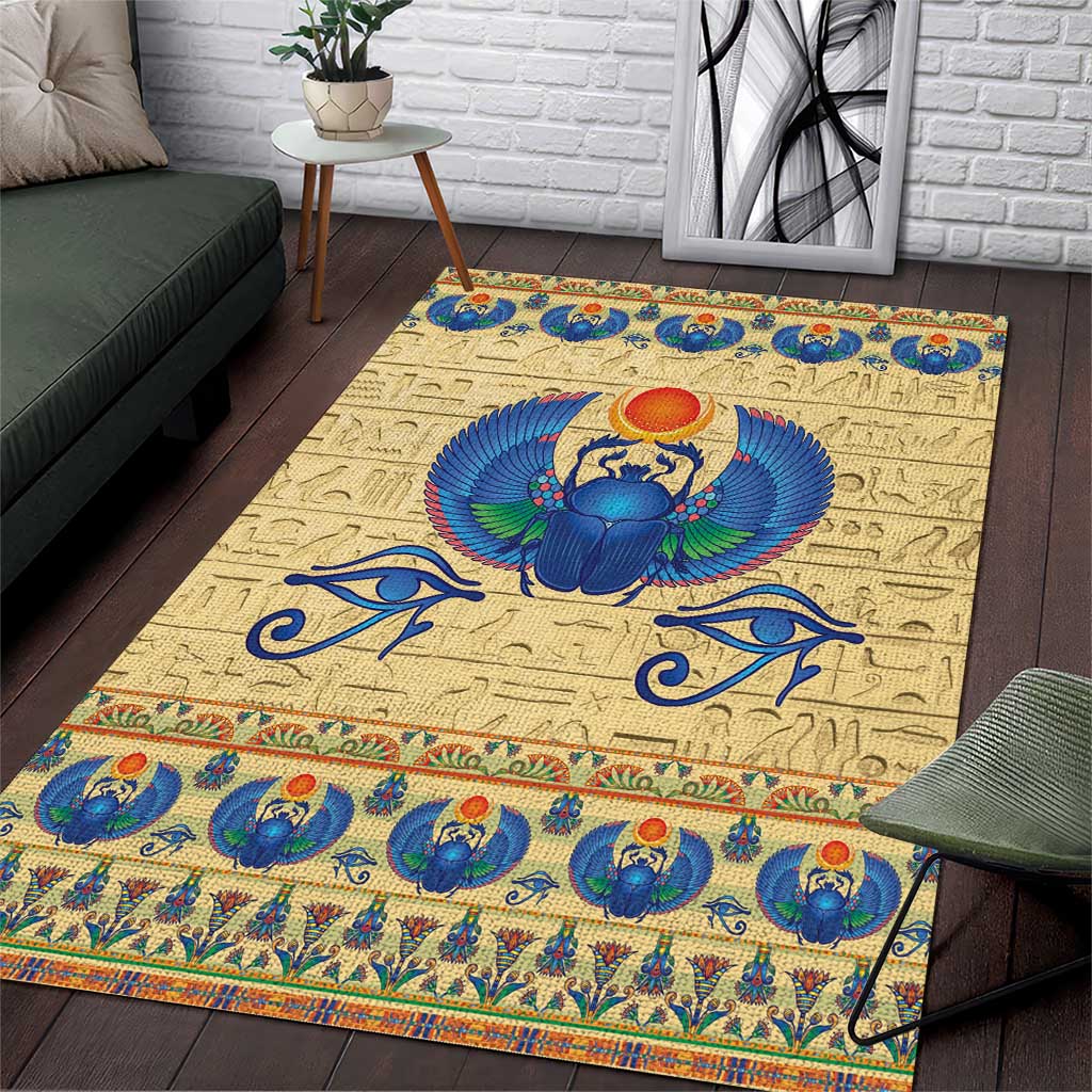 Ancient Egypt Scarab Beetle Area Rug LT9