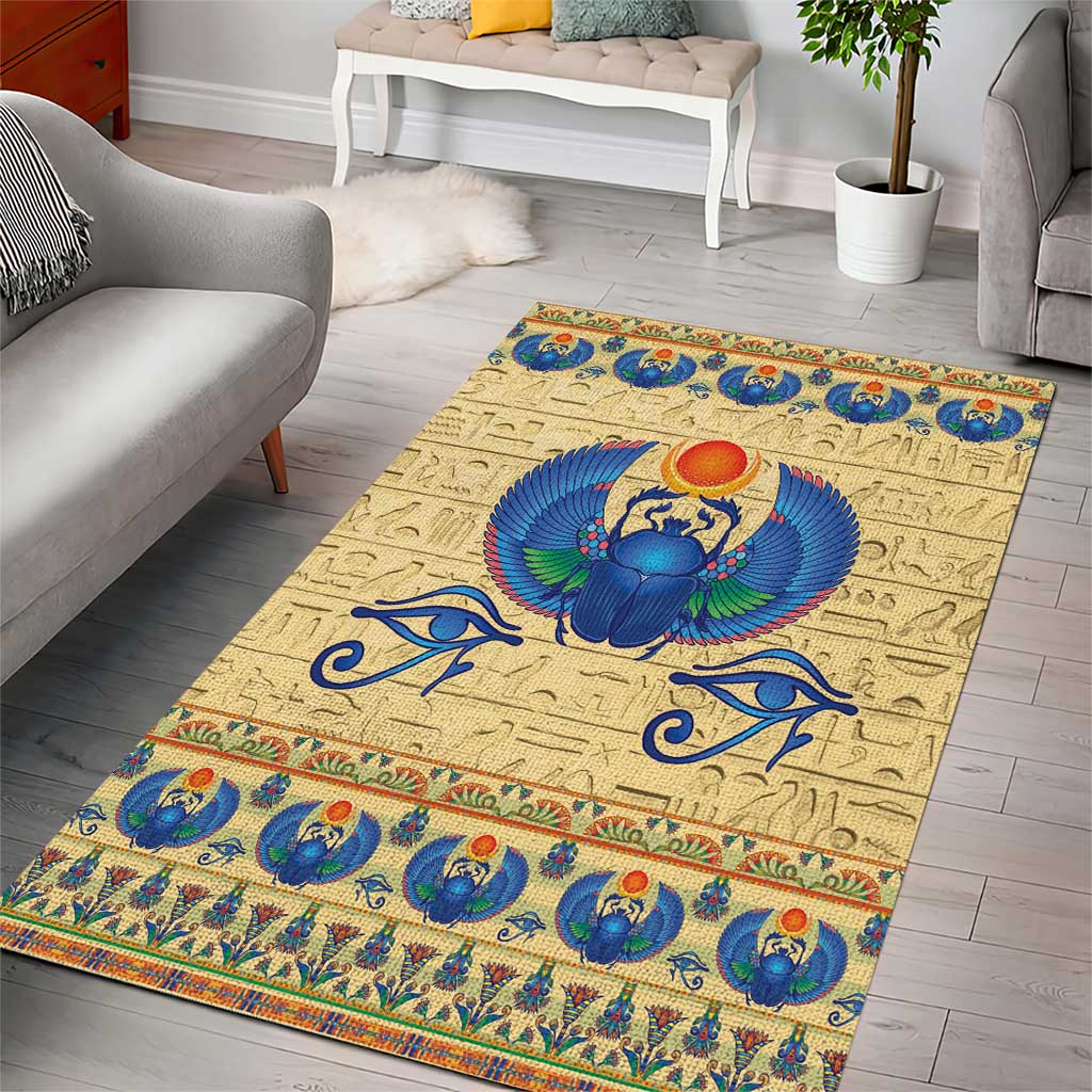 Ancient Egypt Scarab Beetle Area Rug LT9