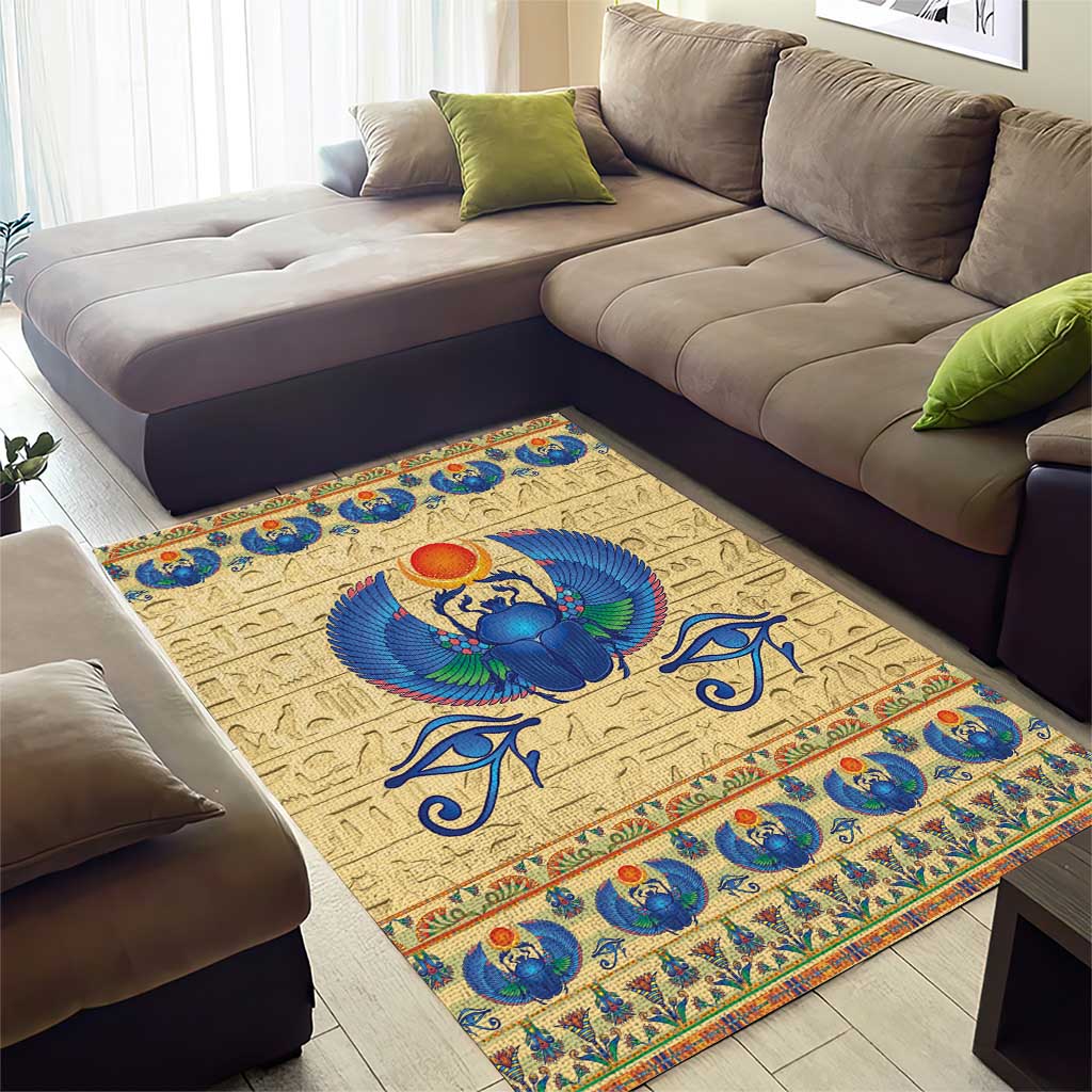 Ancient Egypt Scarab Beetle Area Rug LT9