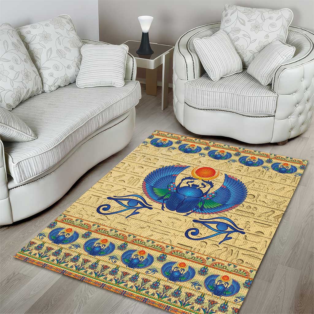 Ancient Egypt Scarab Beetle Area Rug LT9
