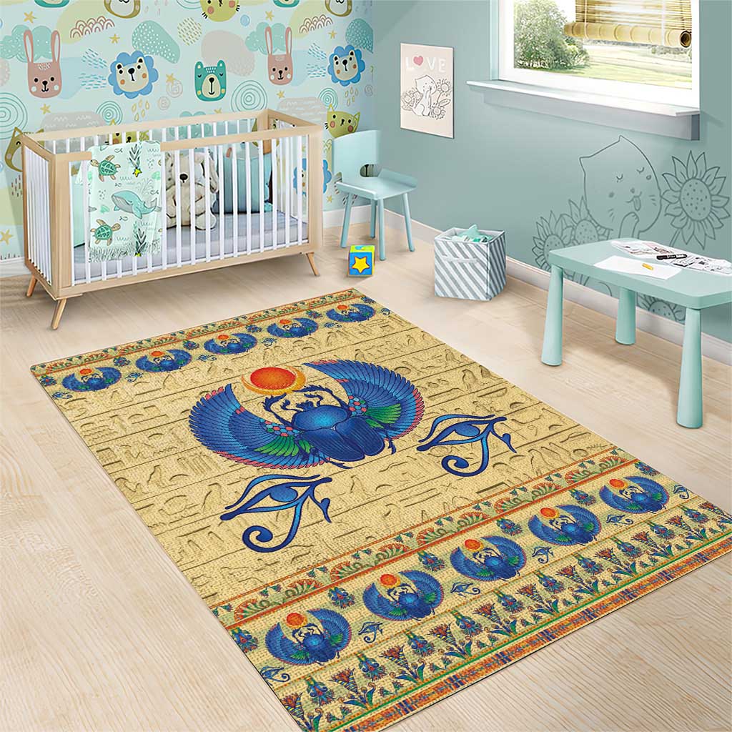 Ancient Egypt Scarab Beetle Area Rug LT9
