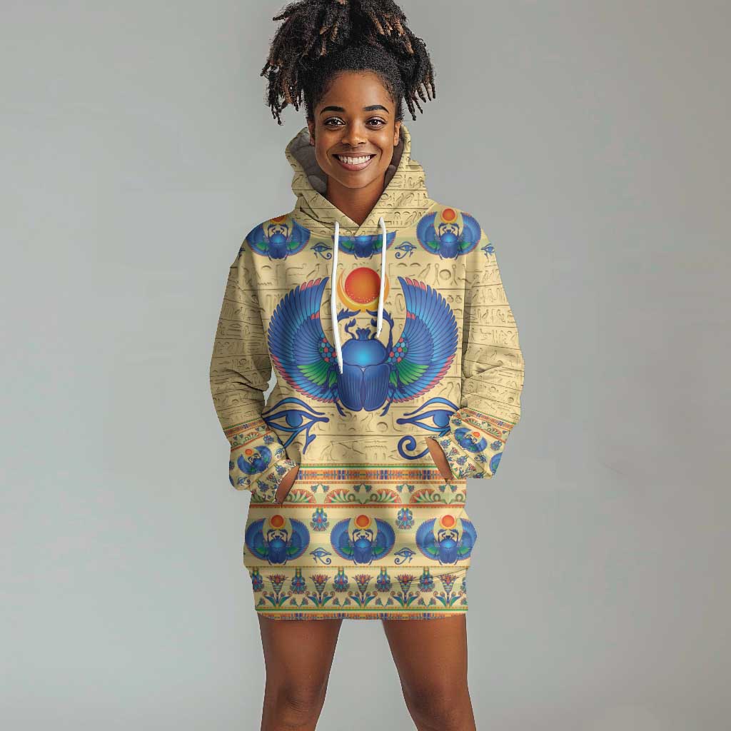 Ancient Egypt Scarab Beetle Hoodie Dress LT9