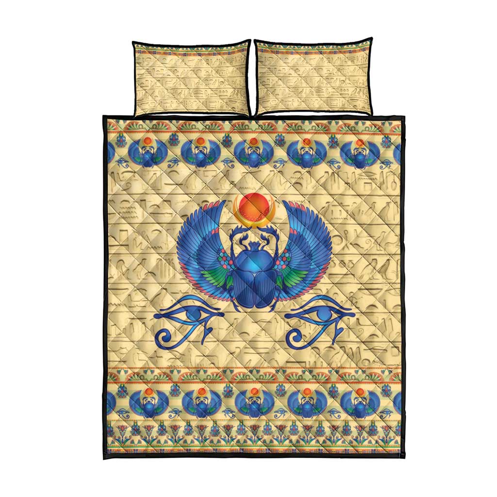 Ancient Egypt Scarab Beetle Quilt Bed Set LT9