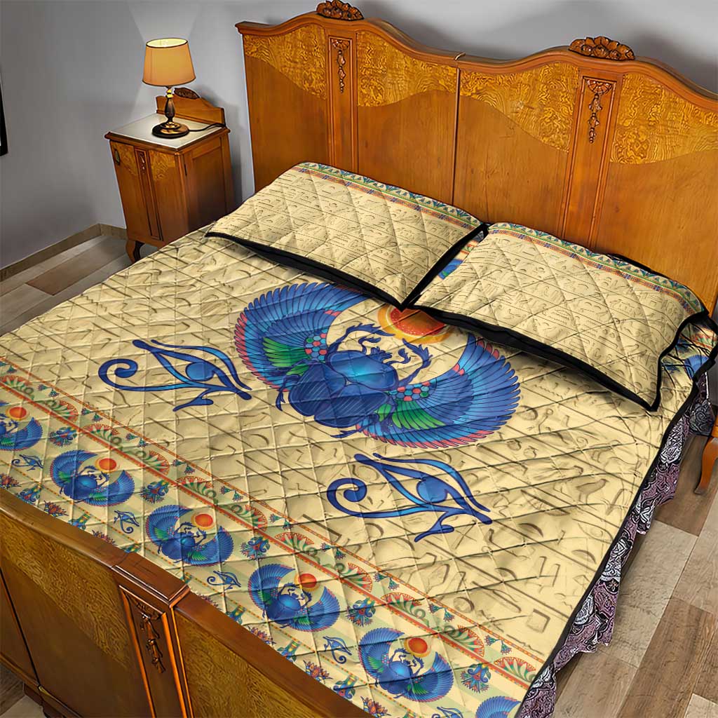 Ancient Egypt Scarab Beetle Quilt Bed Set LT9