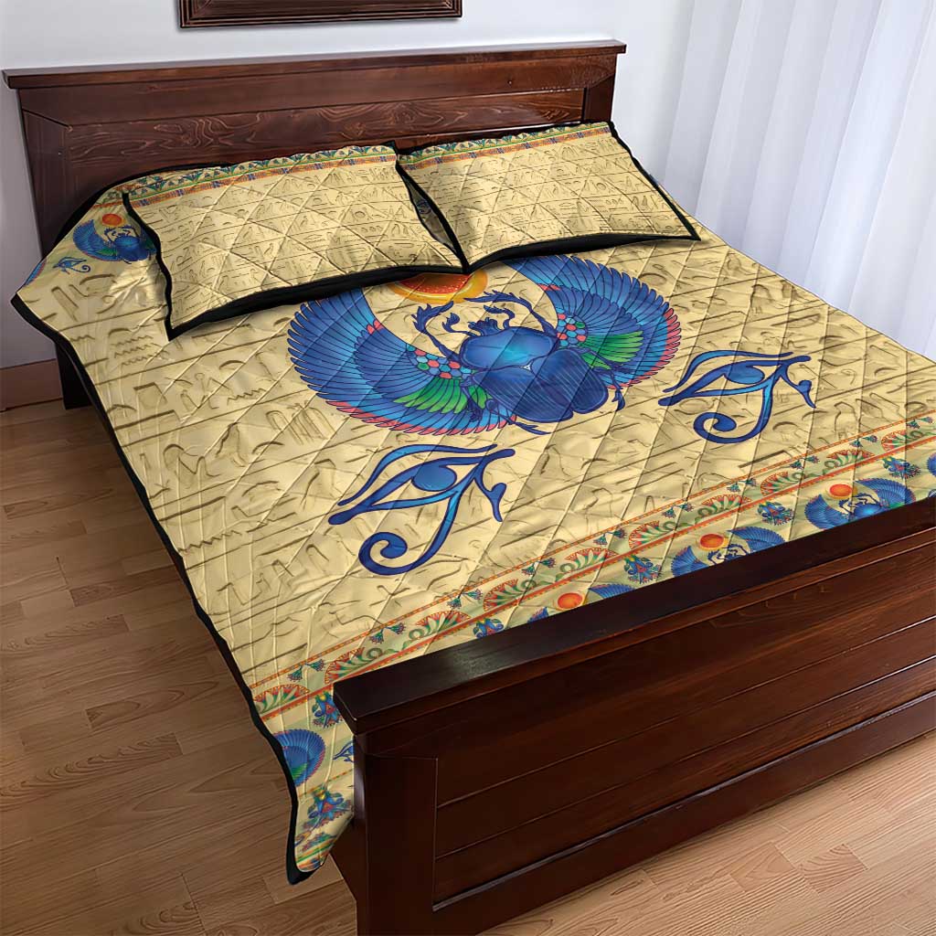Ancient Egypt Scarab Beetle Quilt Bed Set LT9