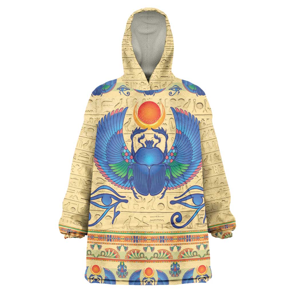 Ancient Egypt Scarab Beetle Wearable Blanket Hoodie LT9