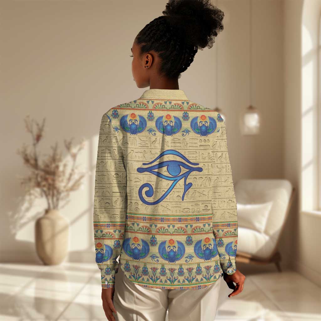 Ancient Egypt Scarab Beetle Women Casual Shirt LT9