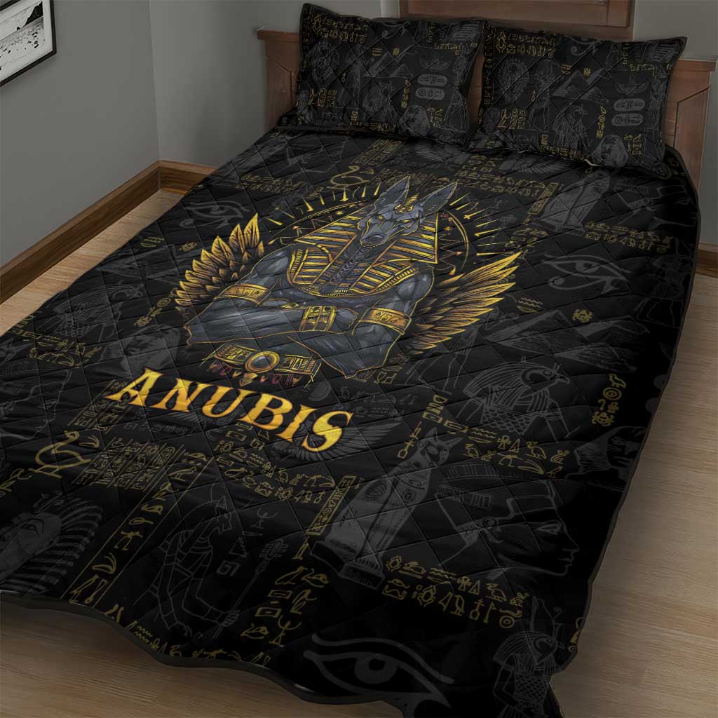 Anubis Egyptian God of Death Quilt Bed Set LT9