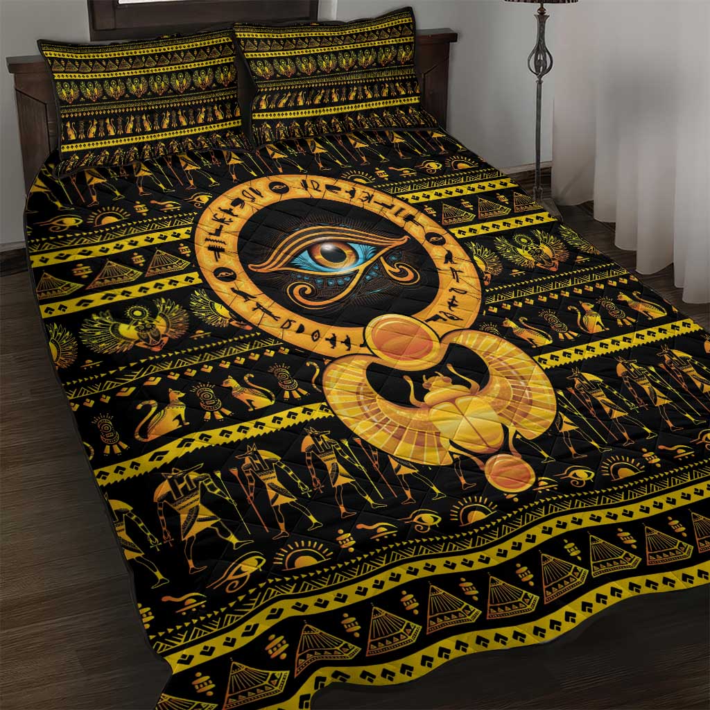 Egyptian God of The Sun Eye of Ra Quilt Bed Set LT9