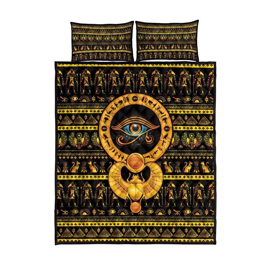 Egyptian God of The Sun Eye of Ra Quilt Bed Set LT9