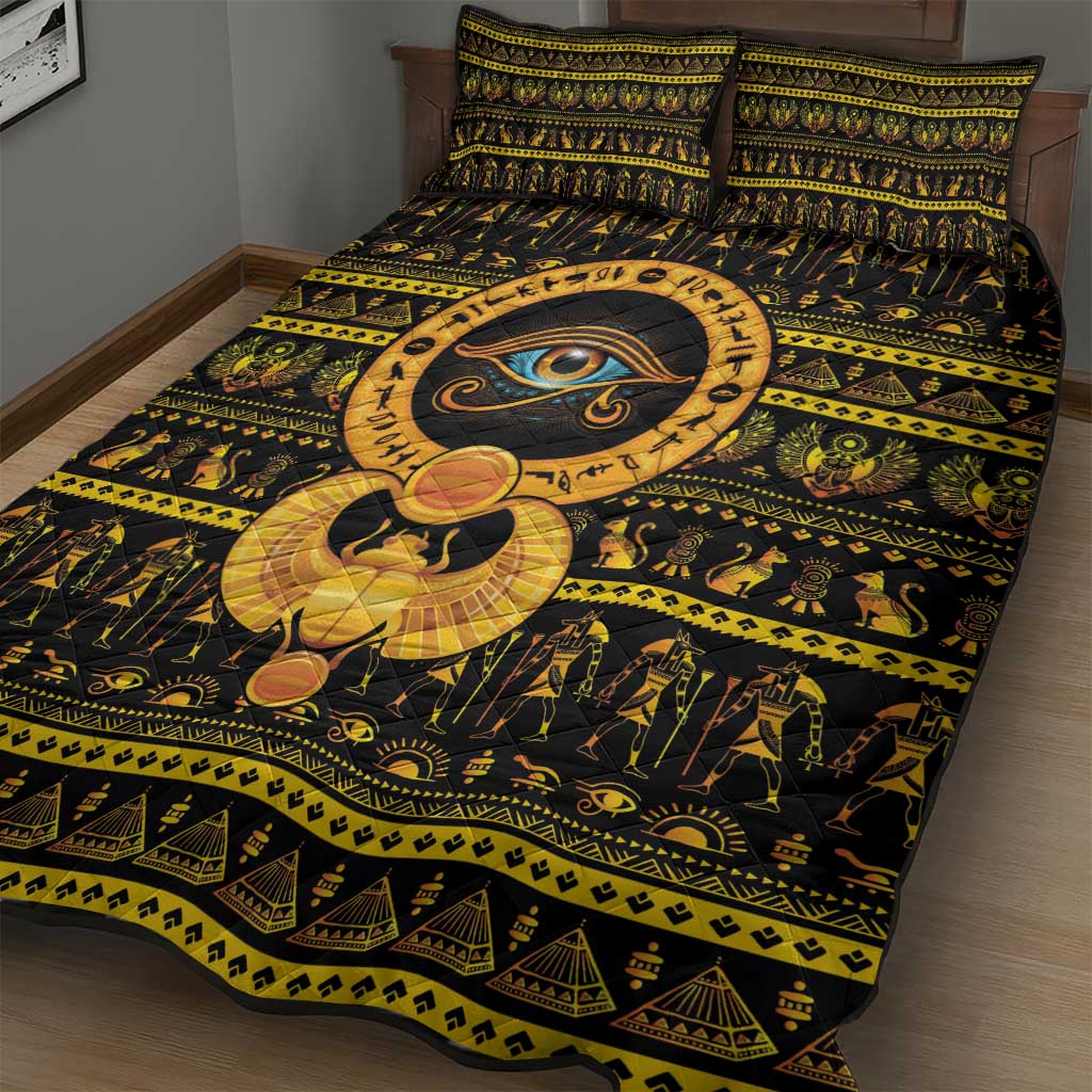 Egyptian God of The Sun Eye of Ra Quilt Bed Set LT9