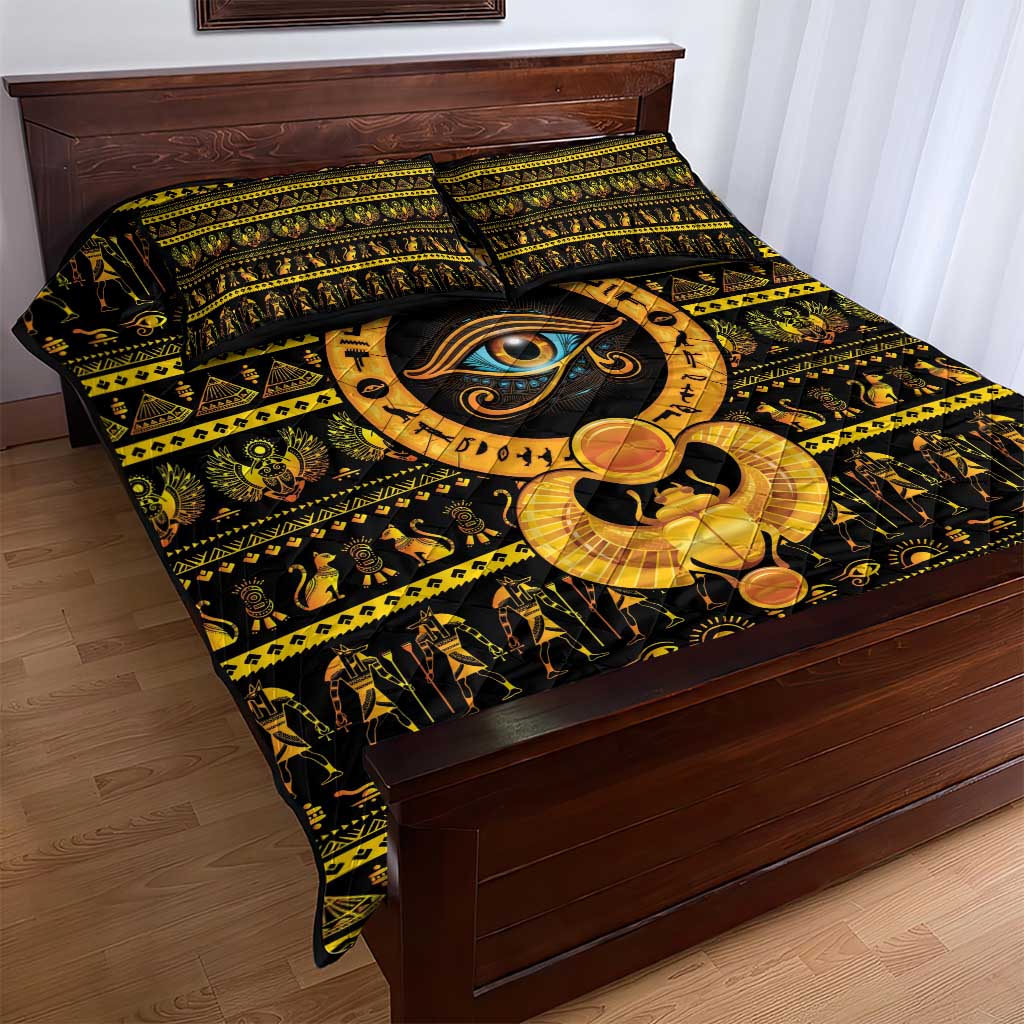 Egyptian God of The Sun Eye of Ra Quilt Bed Set LT9