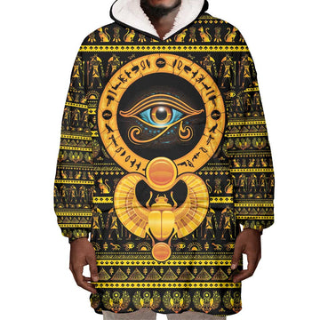 Egyptian God of The Sun Eye of Ra Wearable Blanket Hoodie LT9