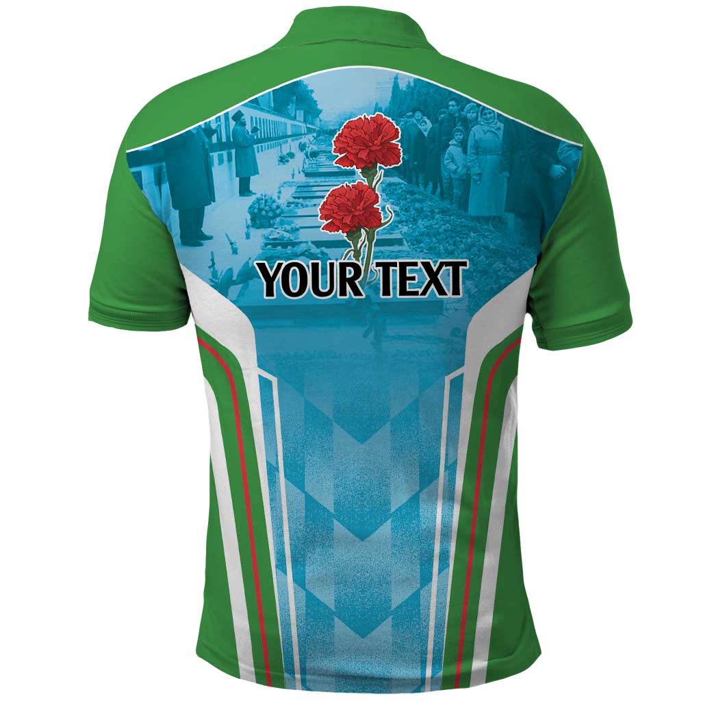 Personalized Azerbaijan Black January Polo Shirt 20 Yanvar 1990 LT9