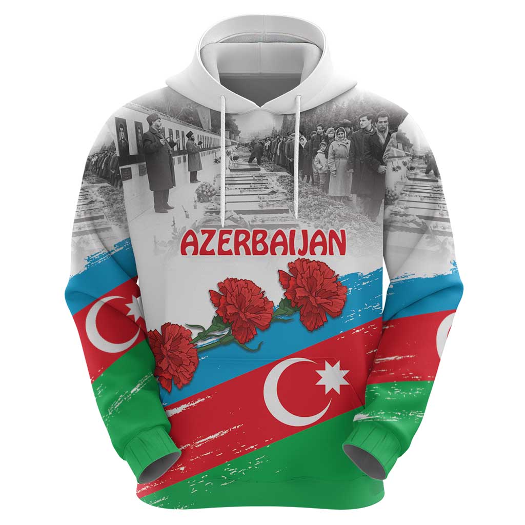 Azerbaijan Qara Yanvar Hoodie with Flag Style LT9