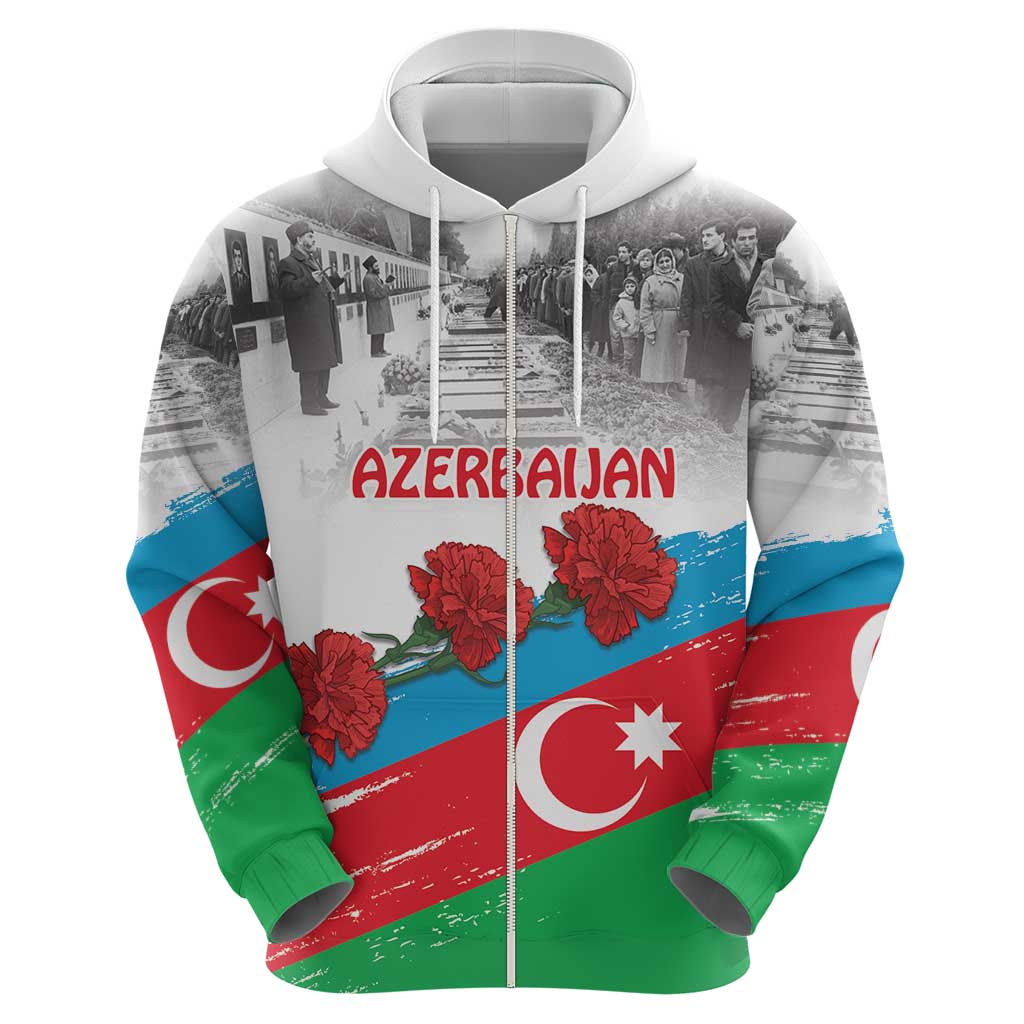Azerbaijan Qara Yanvar Hoodie with Flag Style LT9