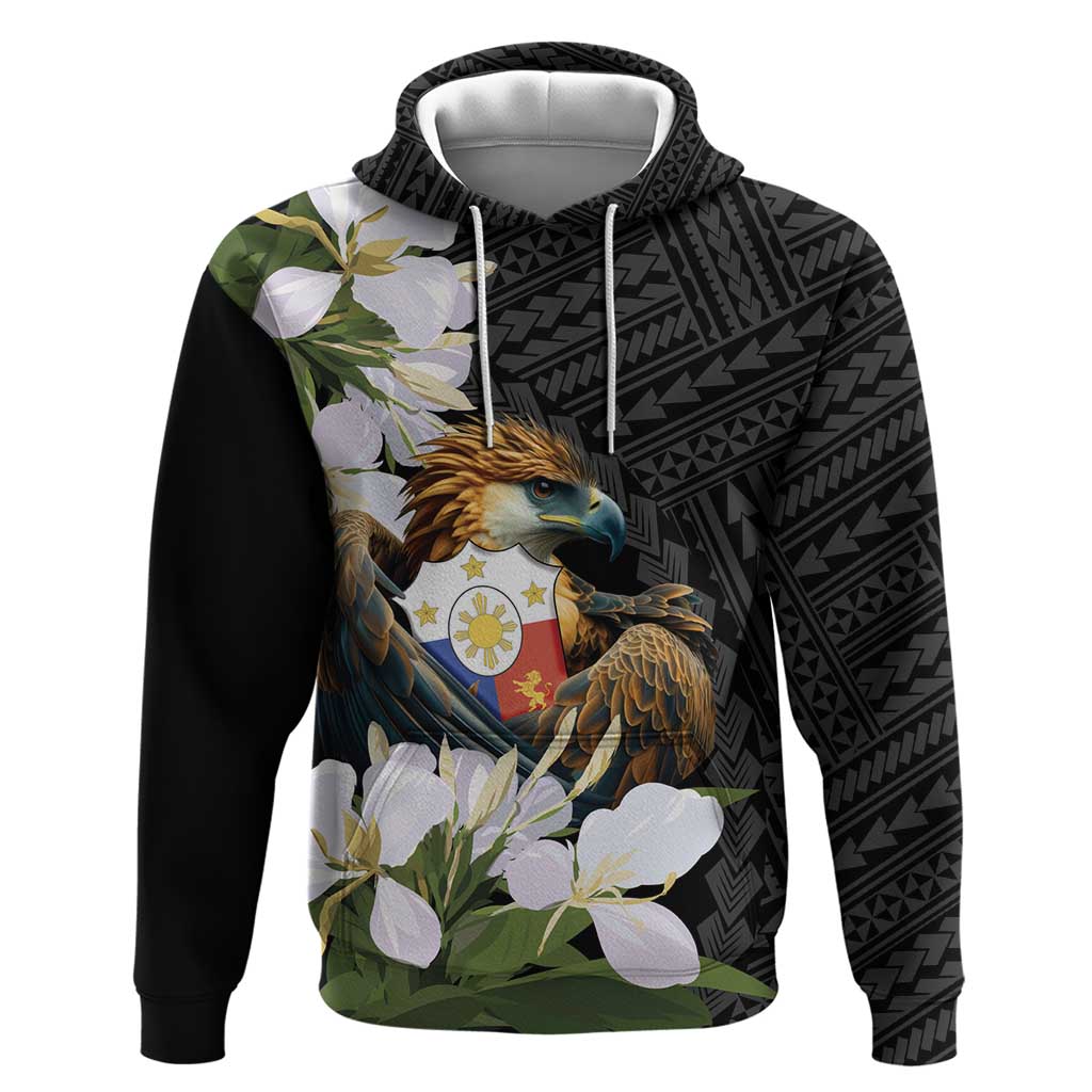 Philippines Eagle with Coat Of Arm Hoodie Simple Sampaguita Jasmine LT9