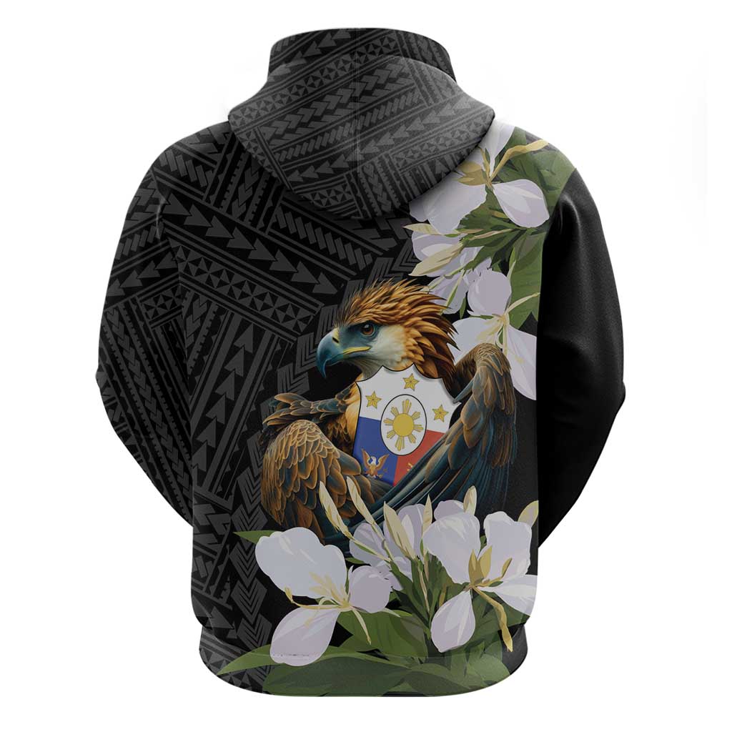 Philippines Eagle with Coat Of Arm Hoodie Simple Sampaguita Jasmine LT9