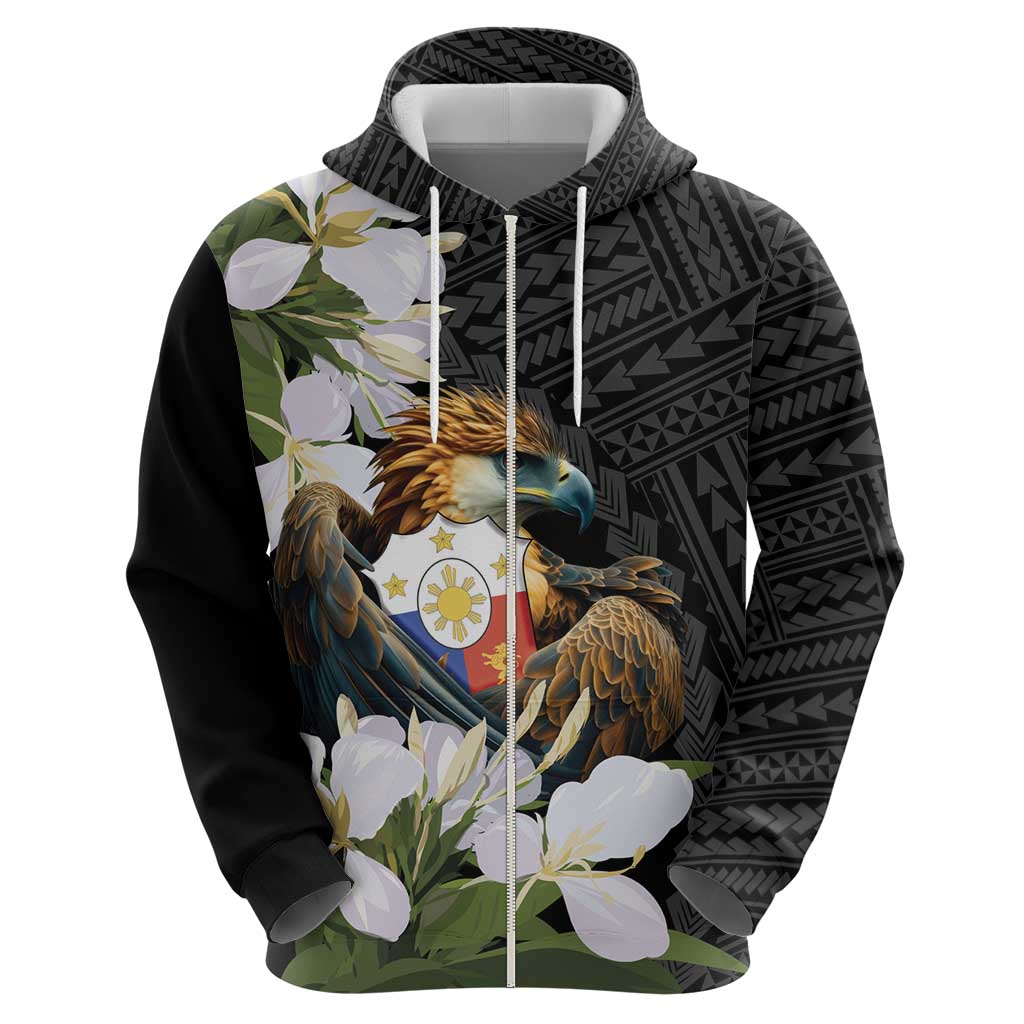 Philippines Eagle with Coat Of Arm Hoodie Simple Sampaguita Jasmine LT9
