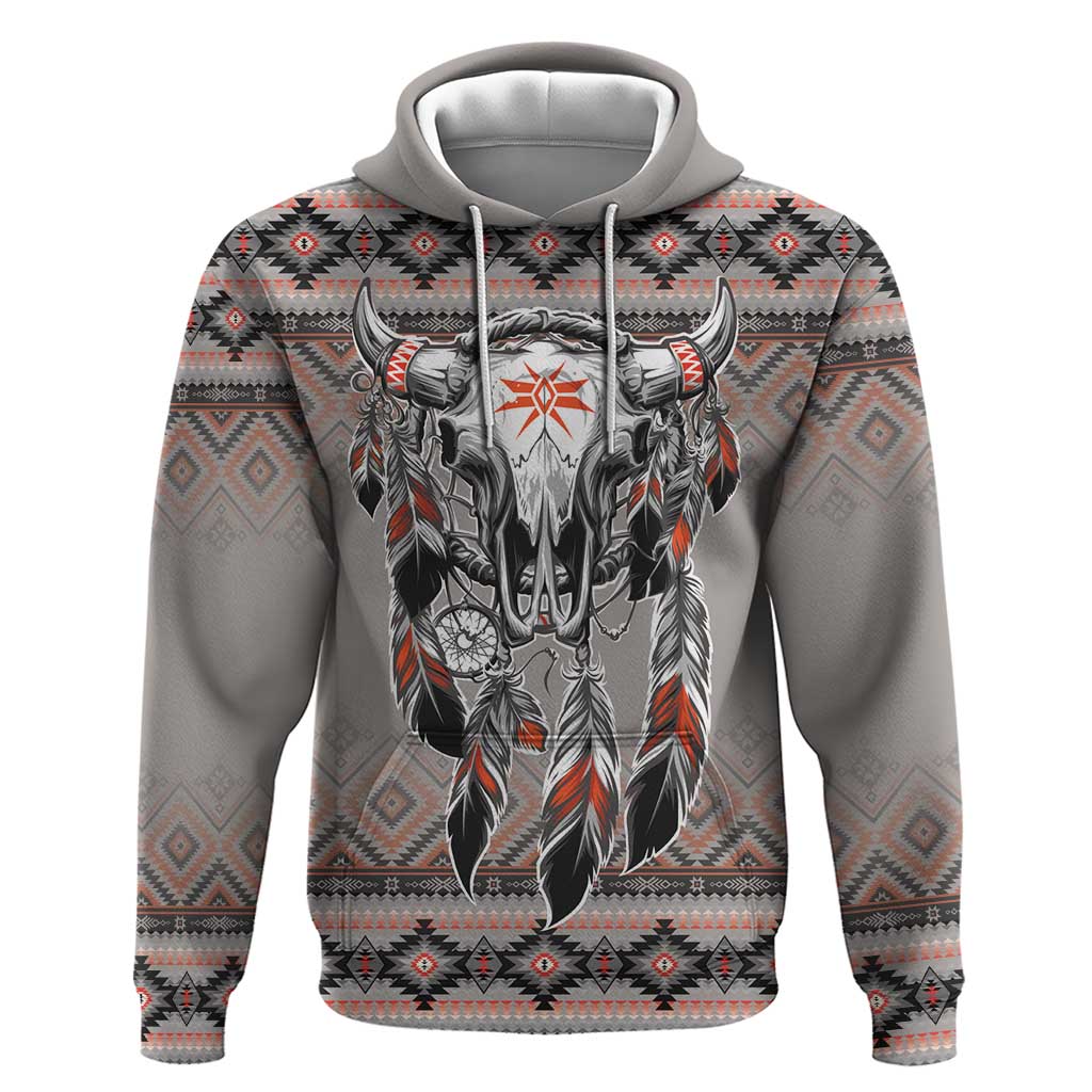 Native American Buffalo Skull Hoodie with Dream Catchers Feathers LT9