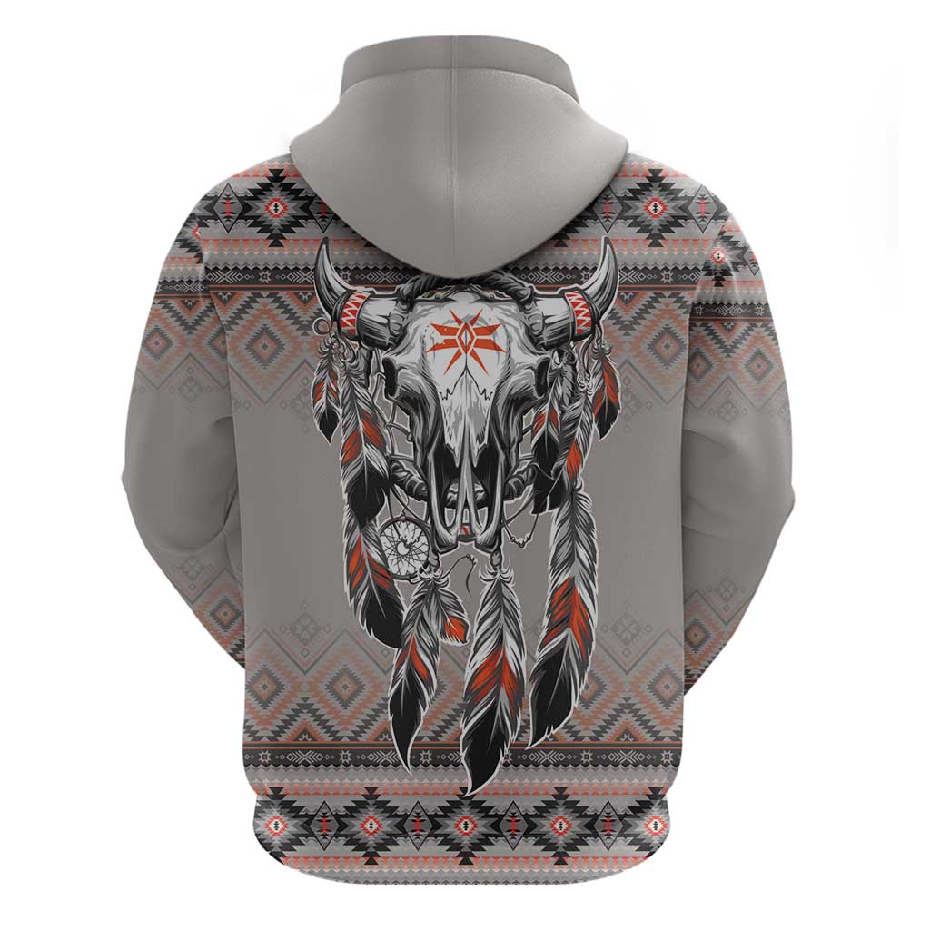 Native American Buffalo Skull Hoodie with Dream Catchers Feathers LT9