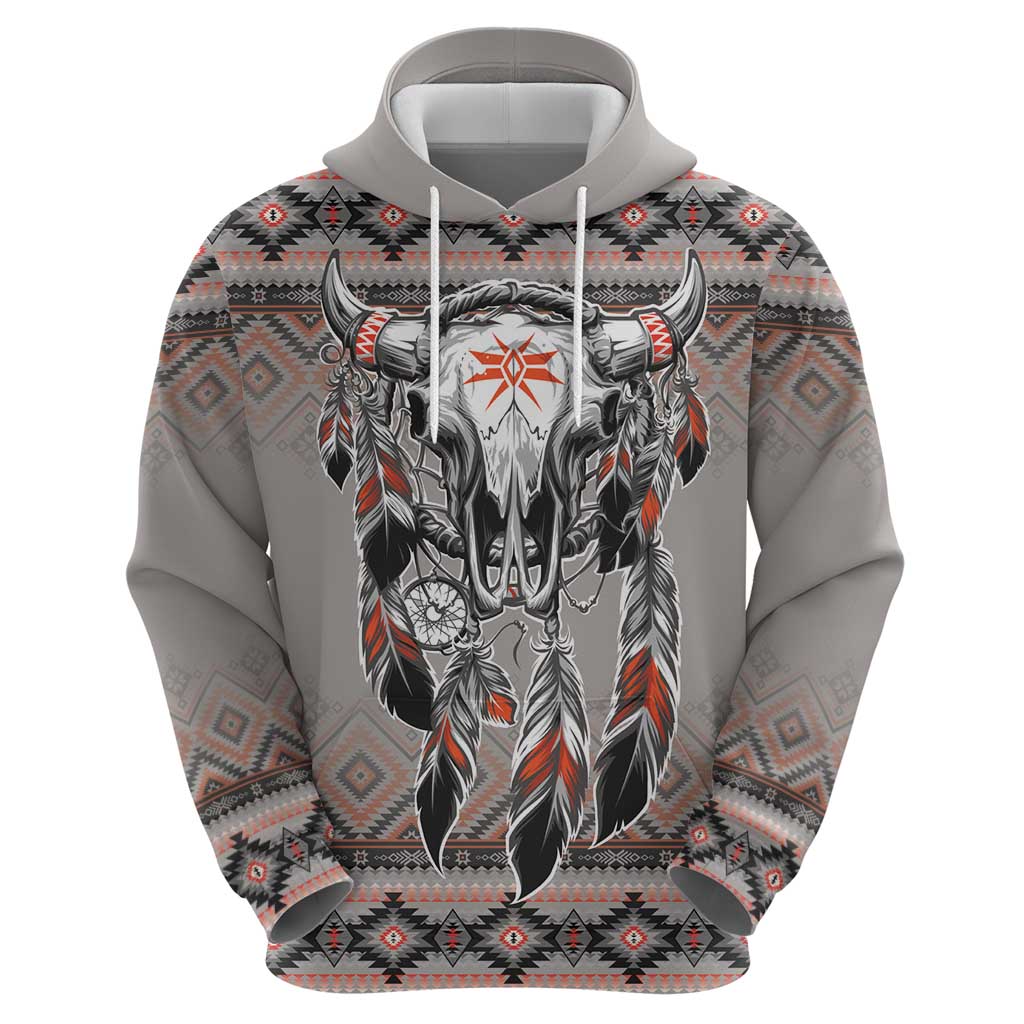 Native American Buffalo Skull Hoodie with Dream Catchers Feathers LT9