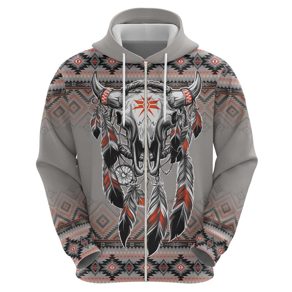 Native American Buffalo Skull Hoodie with Dream Catchers Feathers LT9