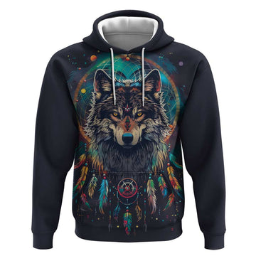 Native American Wolves Hoodie with Dream Catchers Feathers LT9