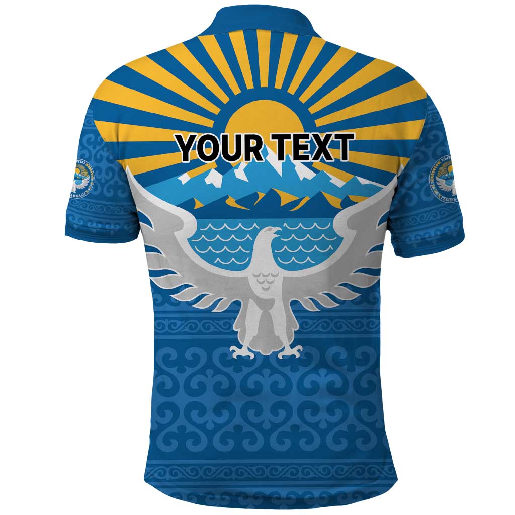 Kyrgyzstan Falcon Personalized Polo Shirt Tian Shan Mountains Rising Sun LT9