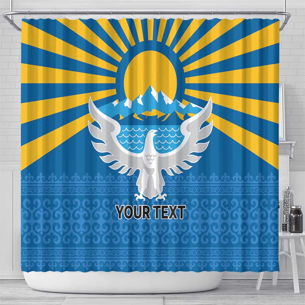 Kyrgyzstan Falcon Personalized Shower Curtain Tian Shan Mountains Rising Sun LT9