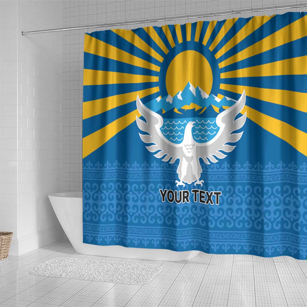 Kyrgyzstan Falcon Personalized Shower Curtain Tian Shan Mountains Rising Sun LT9