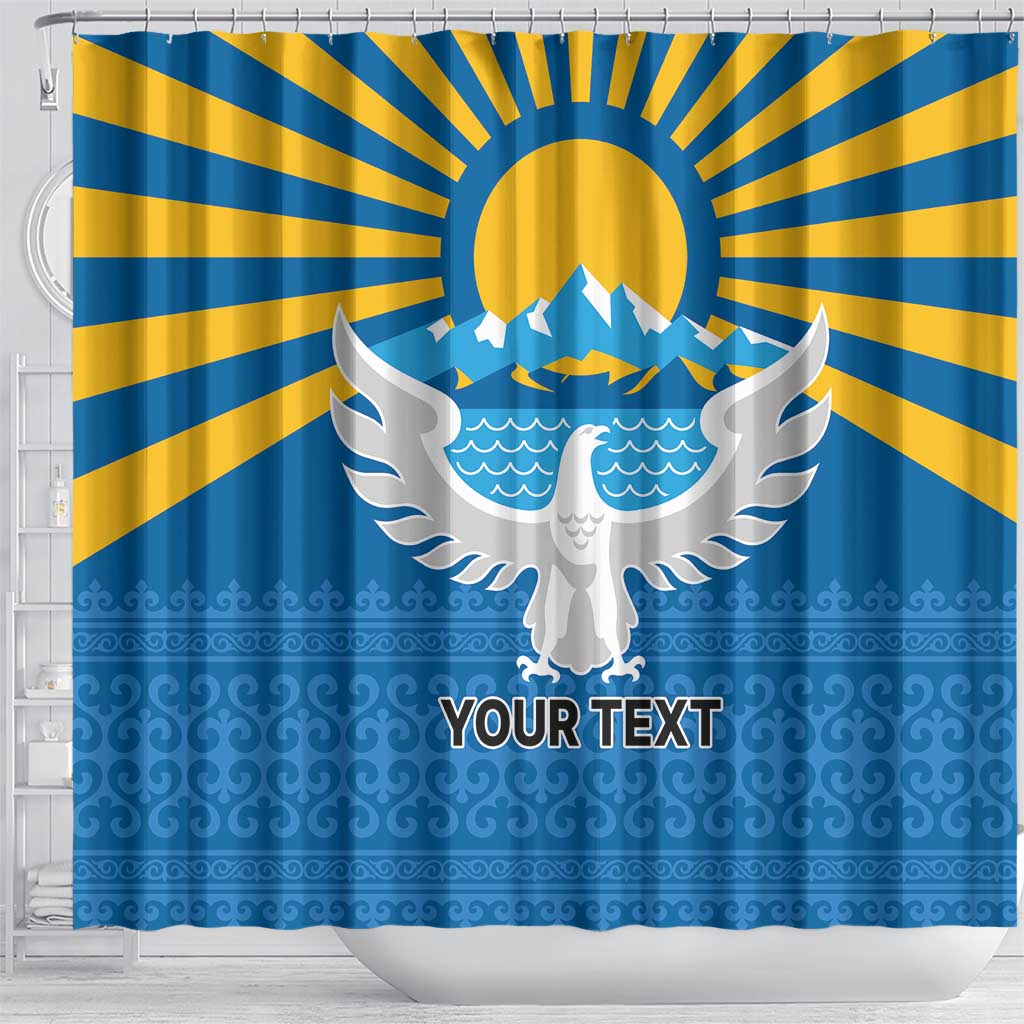 Kyrgyzstan Falcon Personalized Shower Curtain Tian Shan Mountains Rising Sun LT9