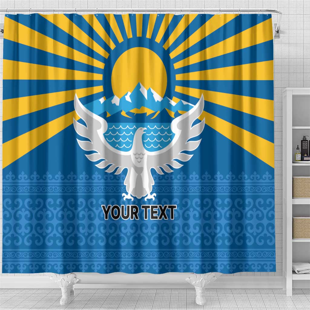 Kyrgyzstan Falcon Personalized Shower Curtain Tian Shan Mountains Rising Sun LT9