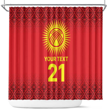 Kyrgyzstan Football Custom Shower Curtain Kazakh Pattern LT9