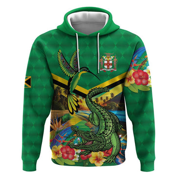 Jamaica Hummingbird and Crocodiles Personalized Hoodie LT9