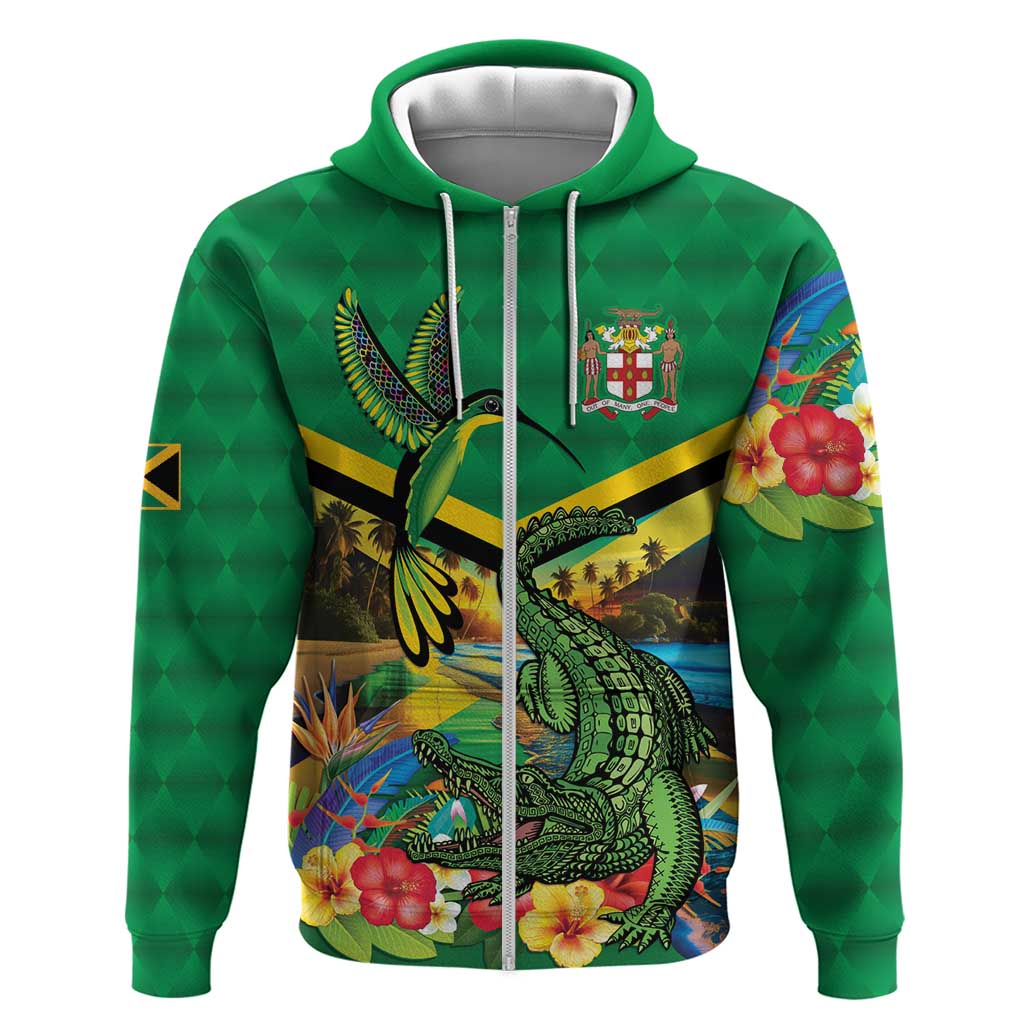 Jamaica Hummingbird and Crocodiles Personalized Hoodie LT9