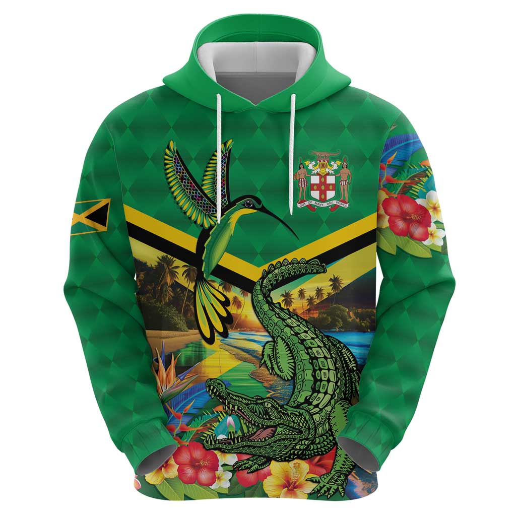 Jamaica Hummingbird and Crocodiles Personalized Hoodie LT9