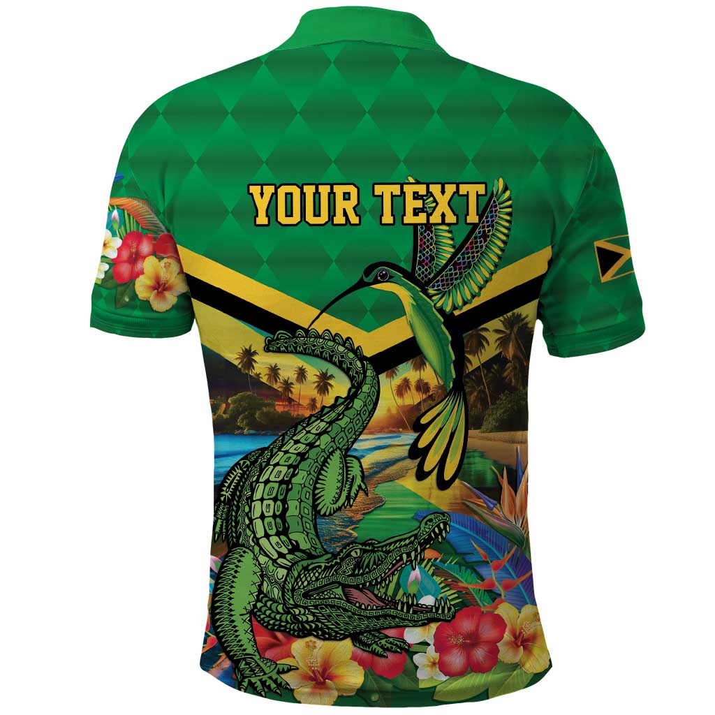 Jamaica Hummingbird and Crocodiles Personalized Polo Shirt LT9