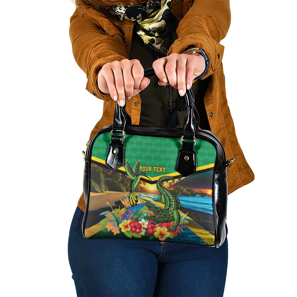 Jamaica Hummingbird and Crocodiles Personalized Shoulder Handbag LT9