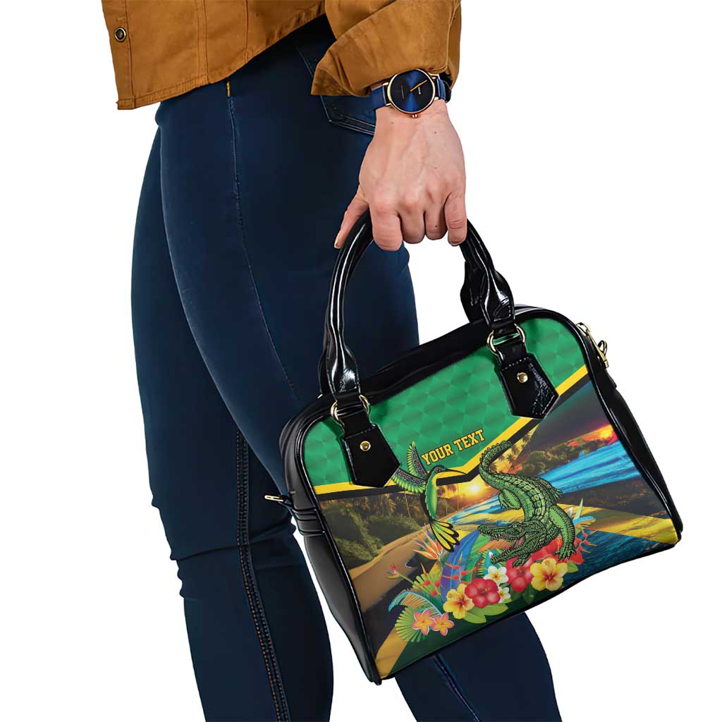 Jamaica Hummingbird and Crocodiles Personalized Shoulder Handbag LT9
