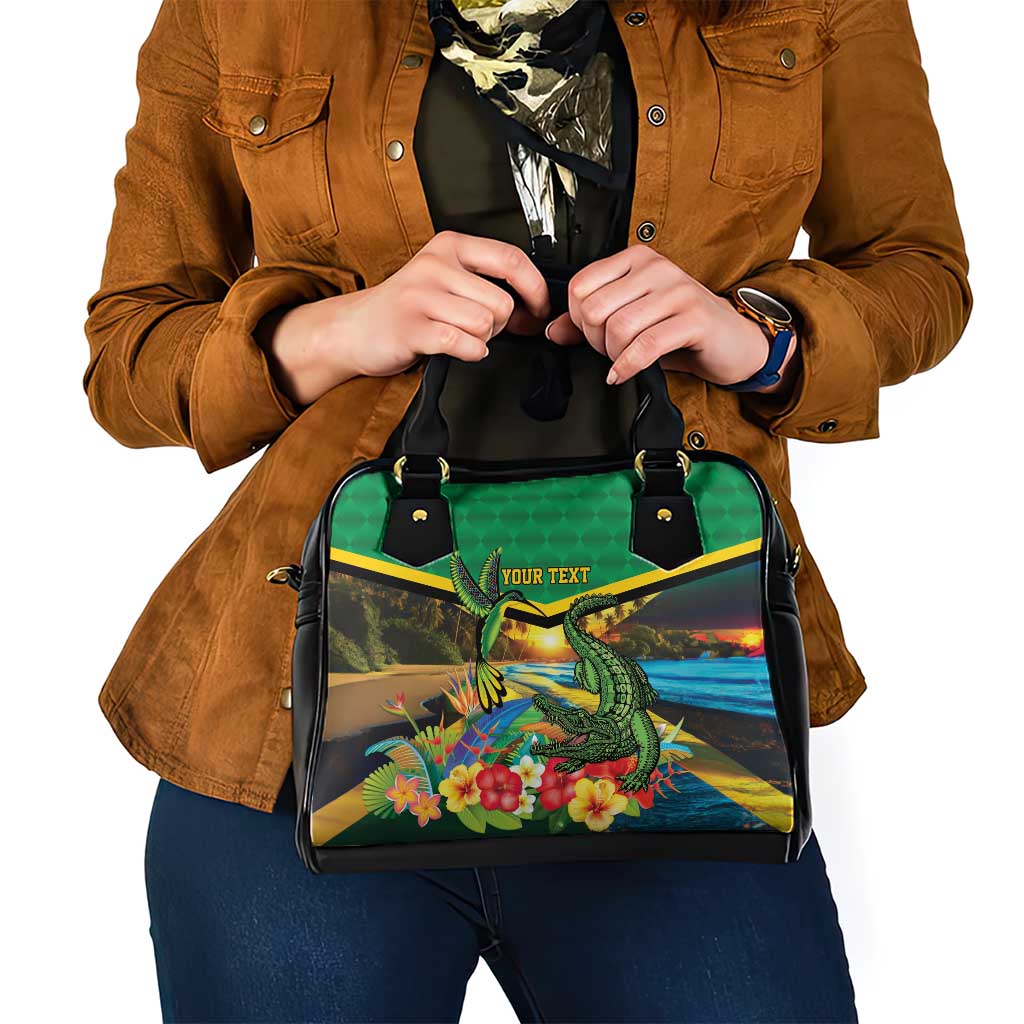 Jamaica Hummingbird and Crocodiles Personalized Shoulder Handbag LT9