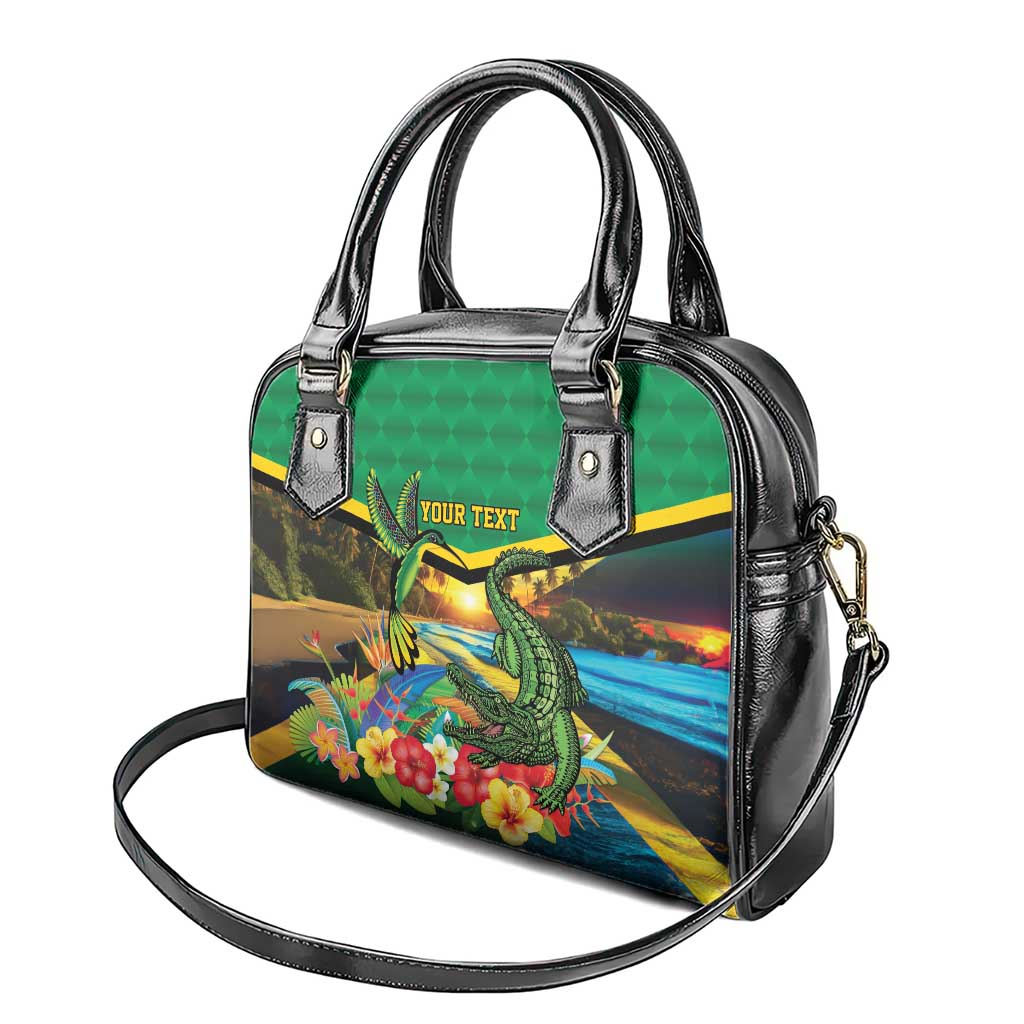 Jamaica Hummingbird and Crocodiles Personalized Shoulder Handbag LT9