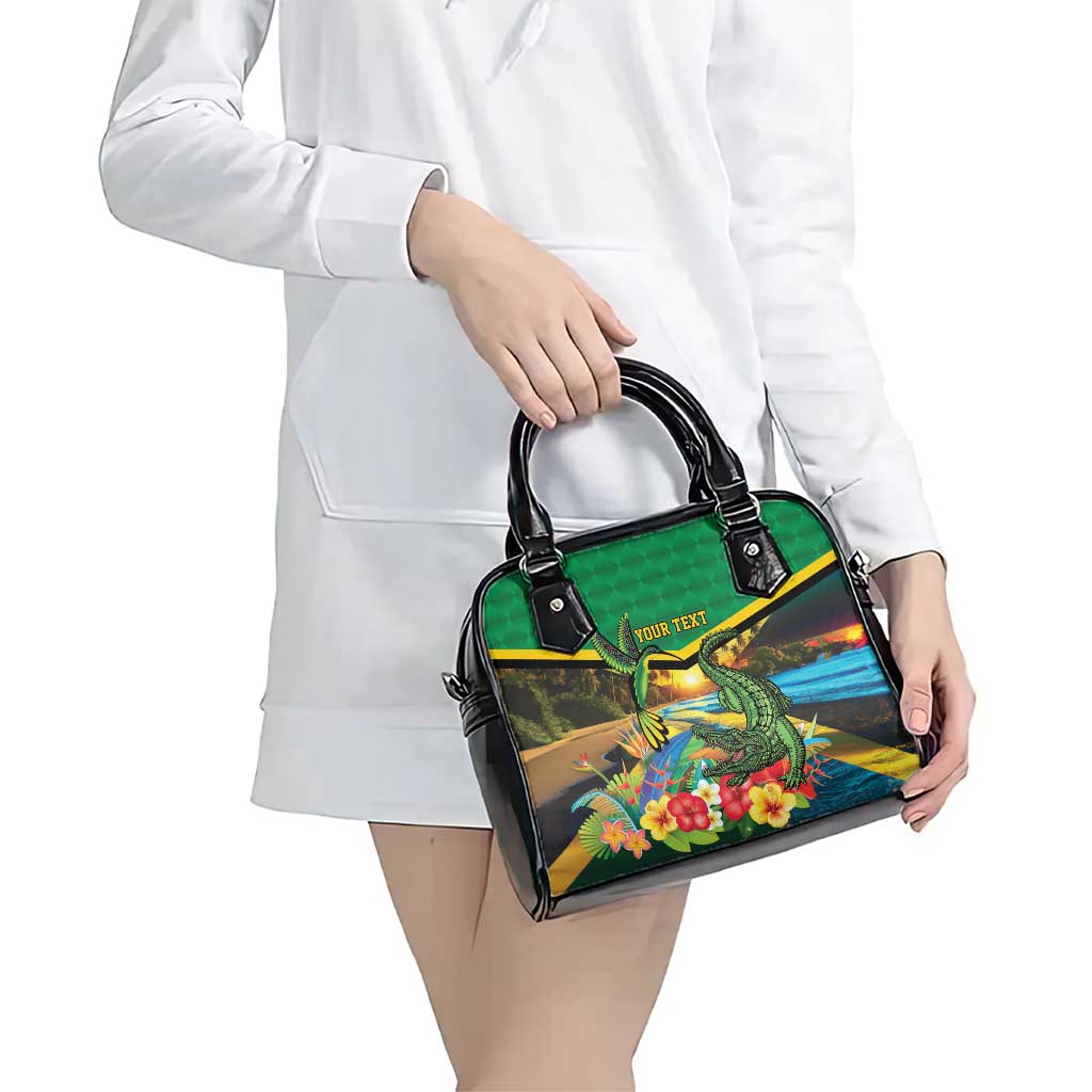 Jamaica Hummingbird and Crocodiles Personalized Shoulder Handbag LT9