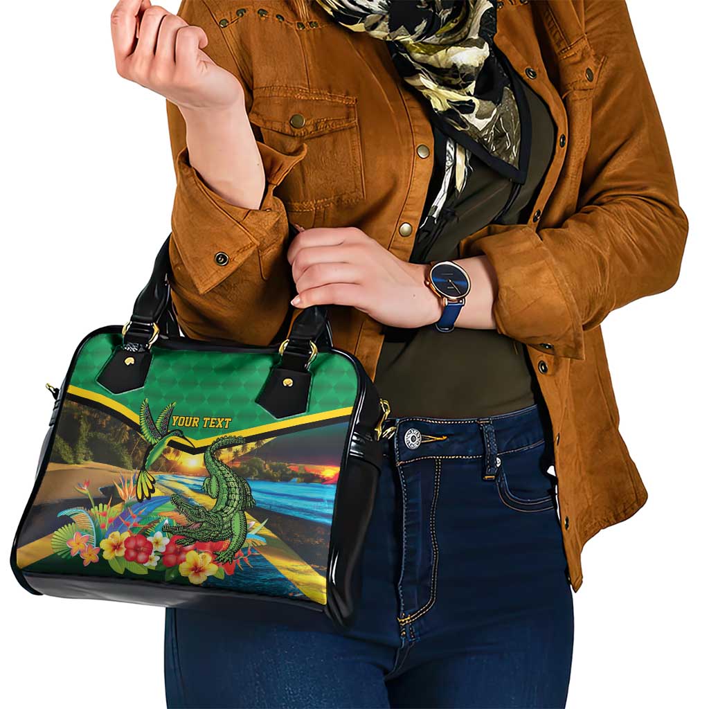 Jamaica Hummingbird and Crocodiles Personalized Shoulder Handbag LT9