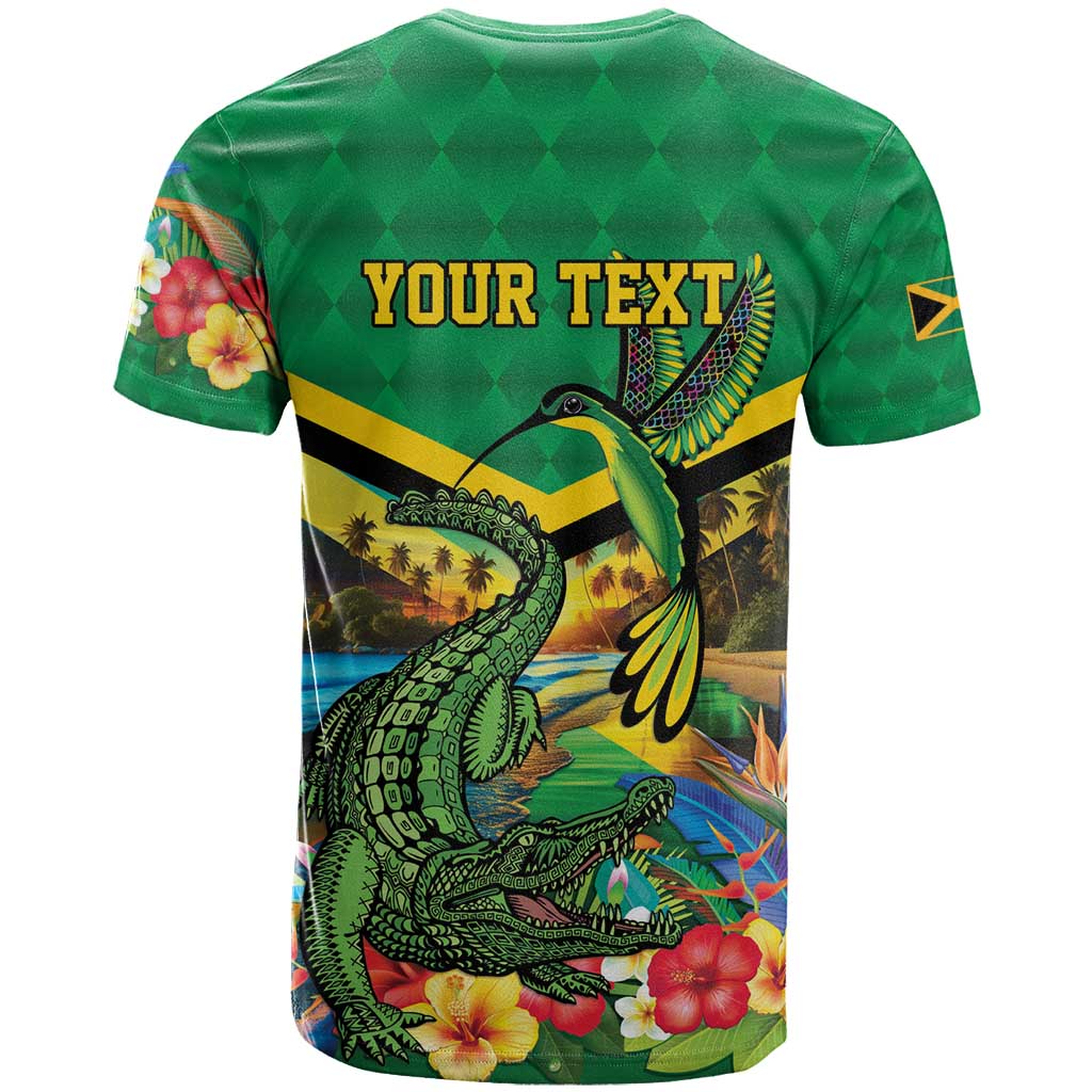 African Jamaica Personalized T shirt Hummingbird and Crocodiles Tropical LT9